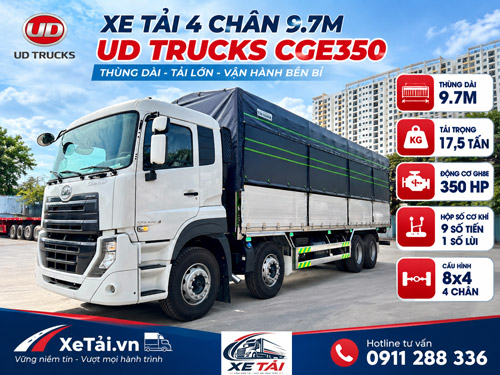 Xe tải 4 chân 9.7m UD Trucks CGE350 – Tải 17.5 tấn